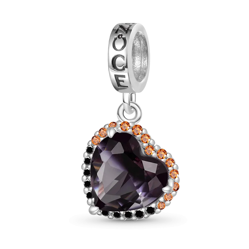 Gnoce Ciondolo a Forma di Cuore Sfumato Vero Viola