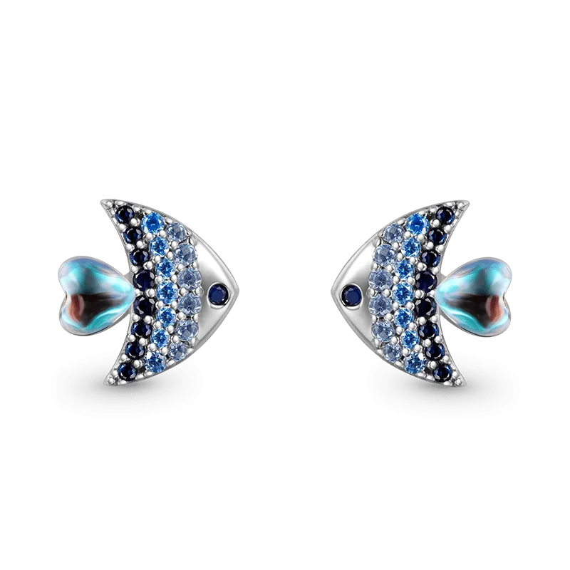 Gnoce Orecchini A Bottone Pesci Lucenti