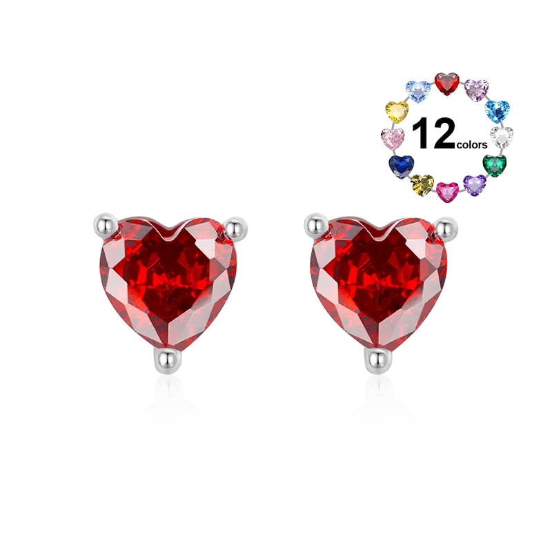 Gnoce Orecchini Cuore Con Pietra Portafortuna