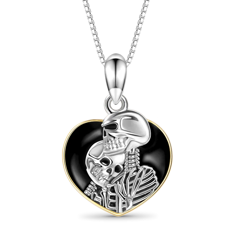 Gnoce Collana Scheletro Coppia Cuore Telaio