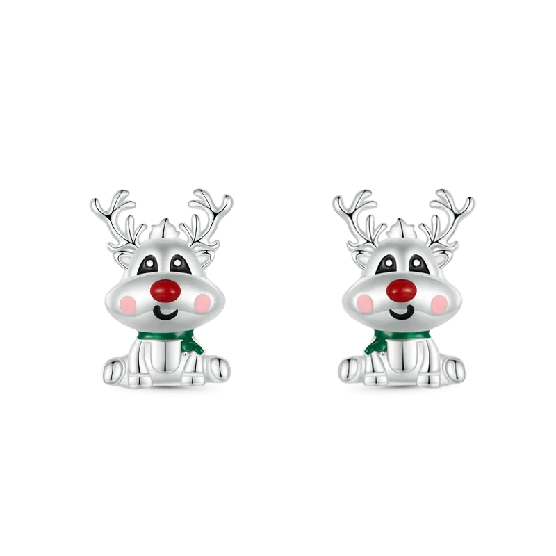 Gnoce Orecchini A Bottone Renna Di Natale