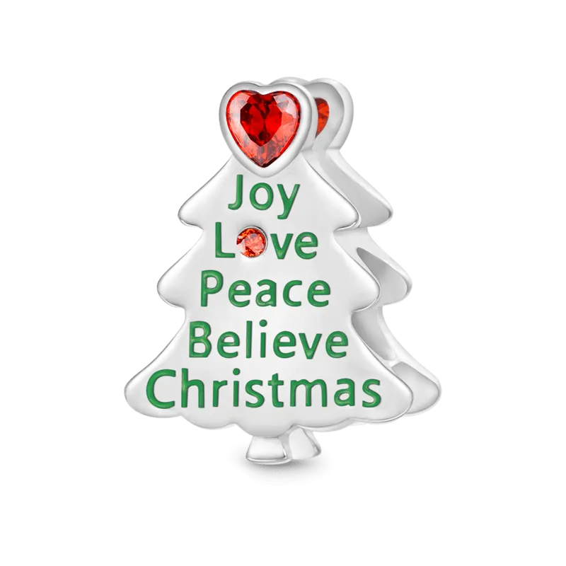 Gnoce “Gioia Amore Pace Credi nel Natale” Charm Albero Di Natale