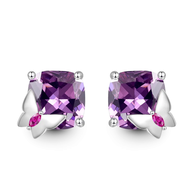 Gnoce Orecchini Farfalla Viola