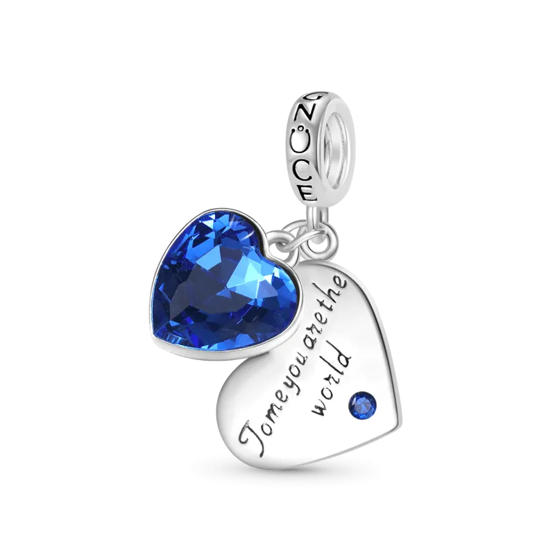 Gnoce “To Me You Are The World” Ciondolo Cuore D'Amore