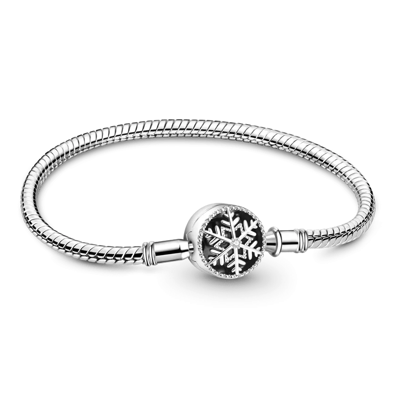 Gnoce Bracciale Basico Catena Del Serpente Fiocco Di Neve Bianco