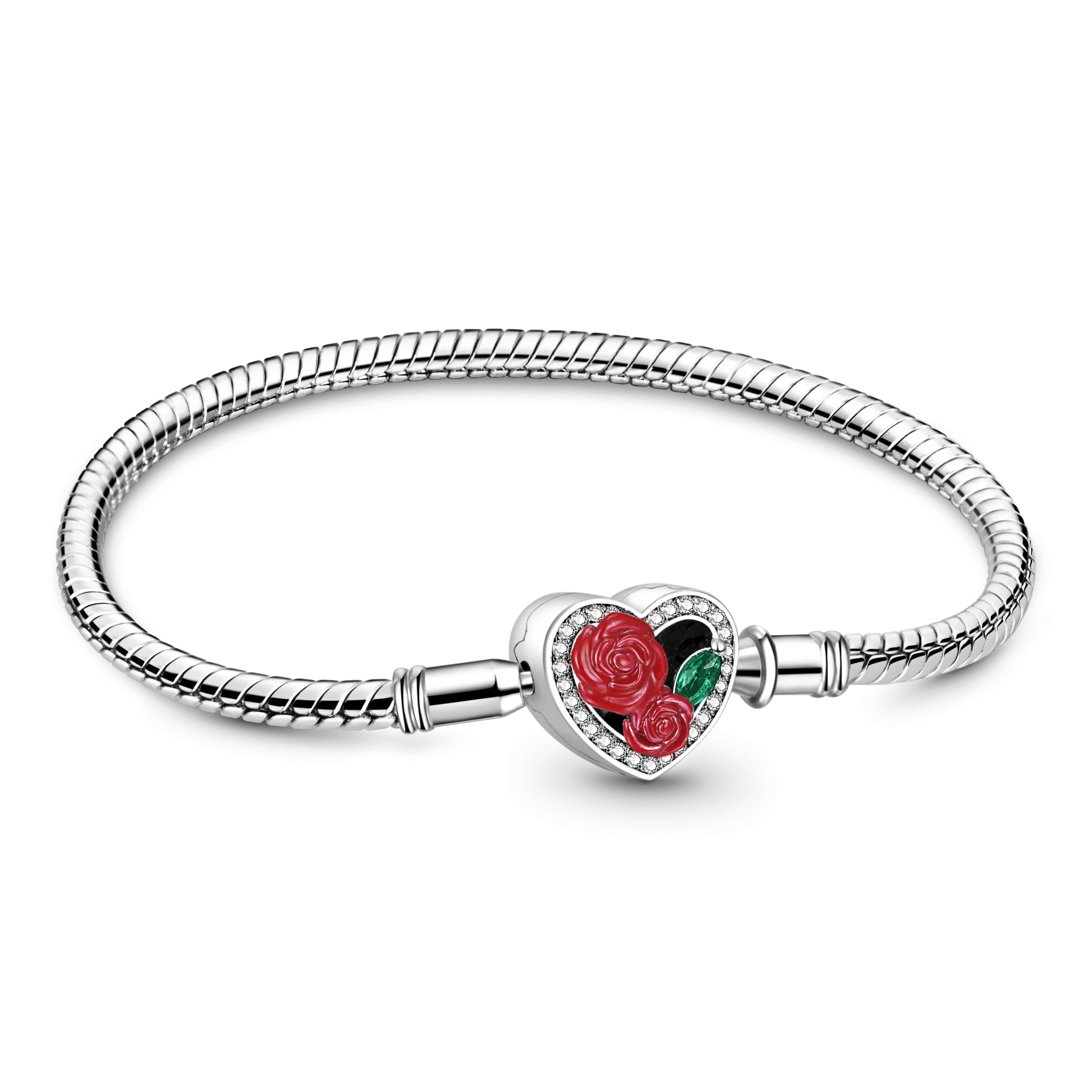 Gnoce Bracciale Basic Catena del Serpente  Cuore Rose