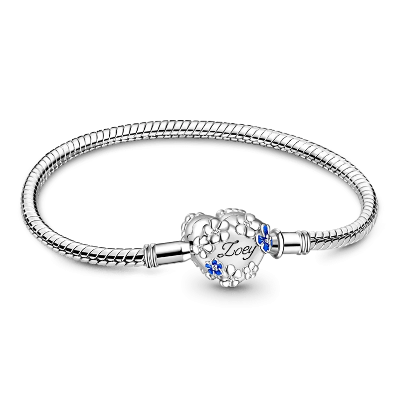 Gnoce Bracciale Basico Catena Del Serpente Incidibile Di Fiori Blu Incidibile Di Fiori Blu