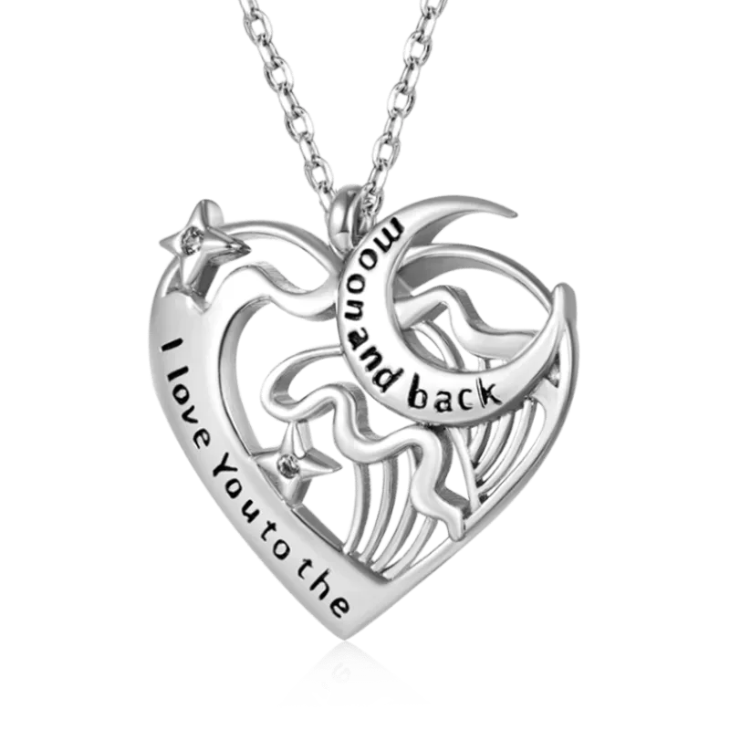 Gnoce "Ti Amo Fino Alla Luna E Ritorno" Collana Luna Cuore D'Amore