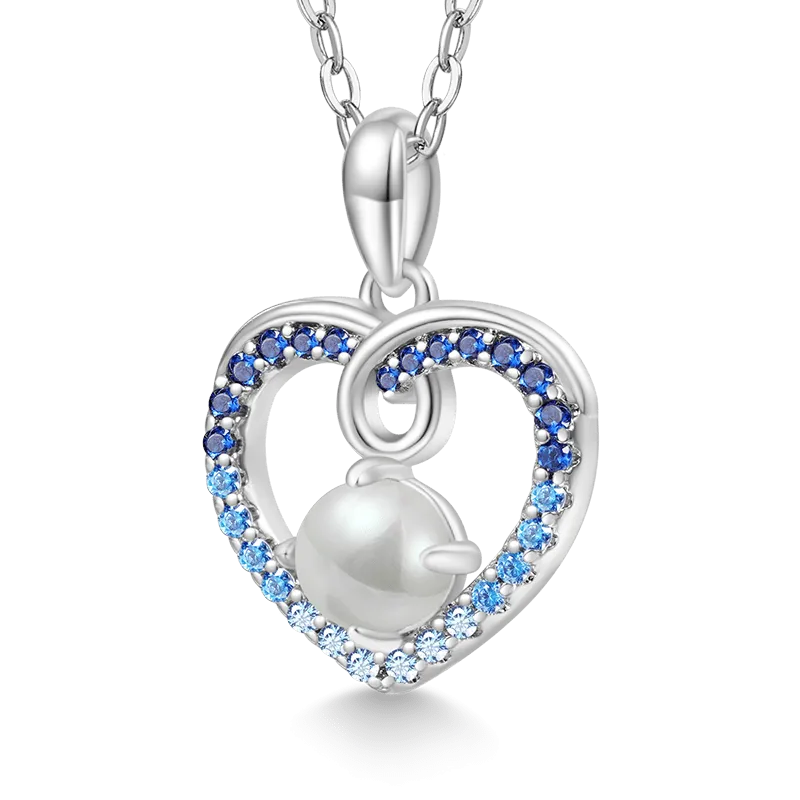 Gnoce Collana Blu Perla Sfumato Con Pietra Portafortuna