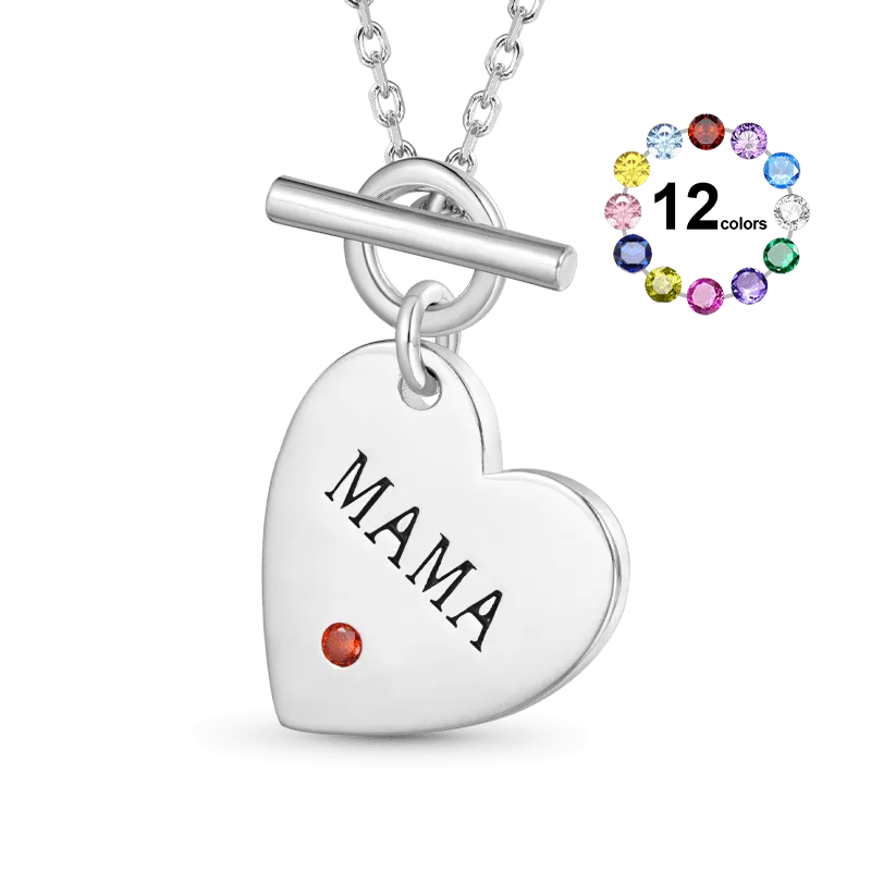 Gnoce Collana Mama Cuore Con Pietra Portafortuna