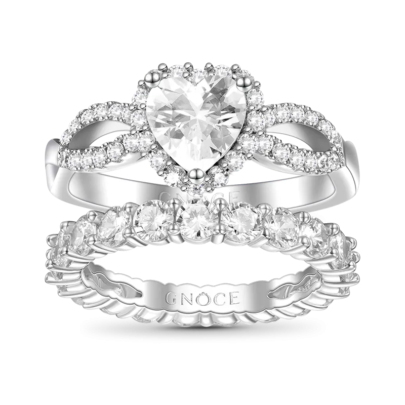 Gnoce Set Di Anelli Con Taglio A Cuore