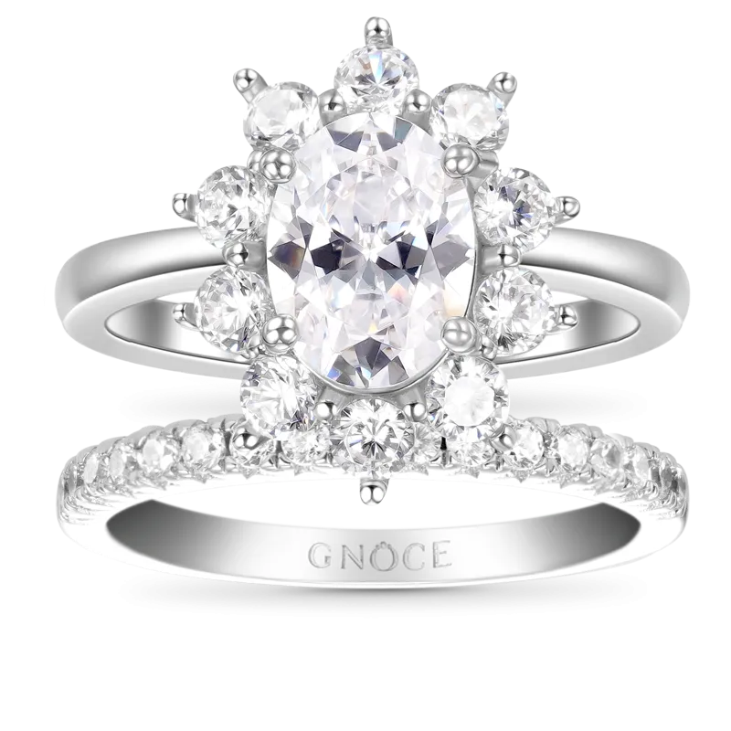 Gnoce Set Di Anelli A Taglio Ovale