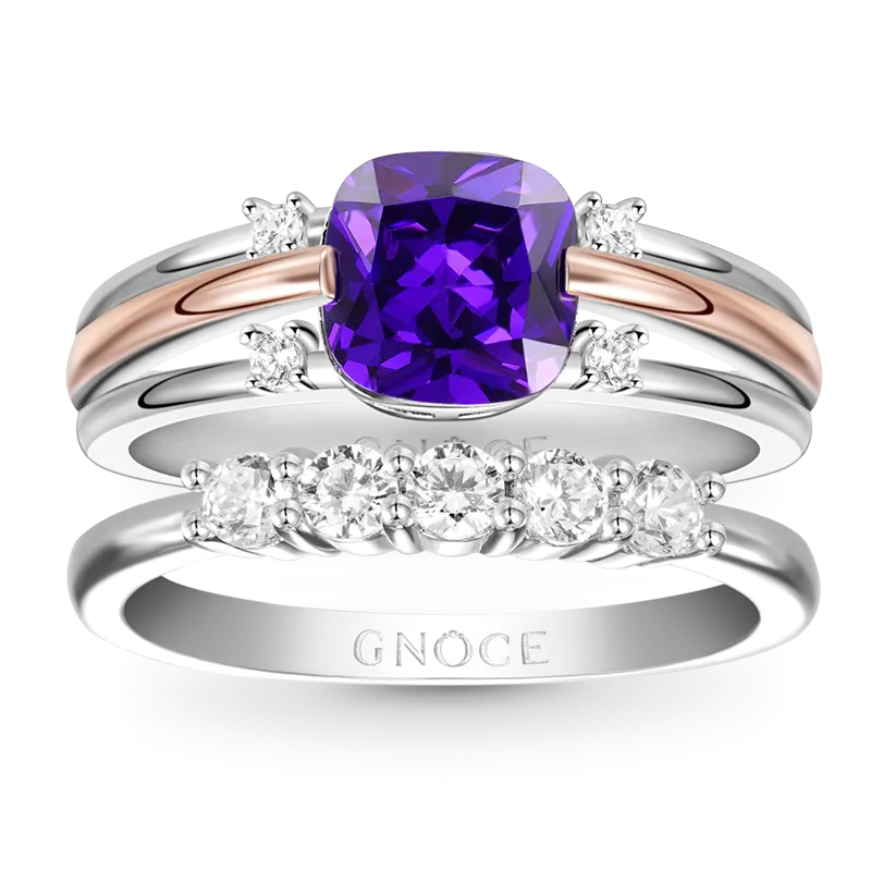 Gnoce Anello Impilabile Taglio Viola