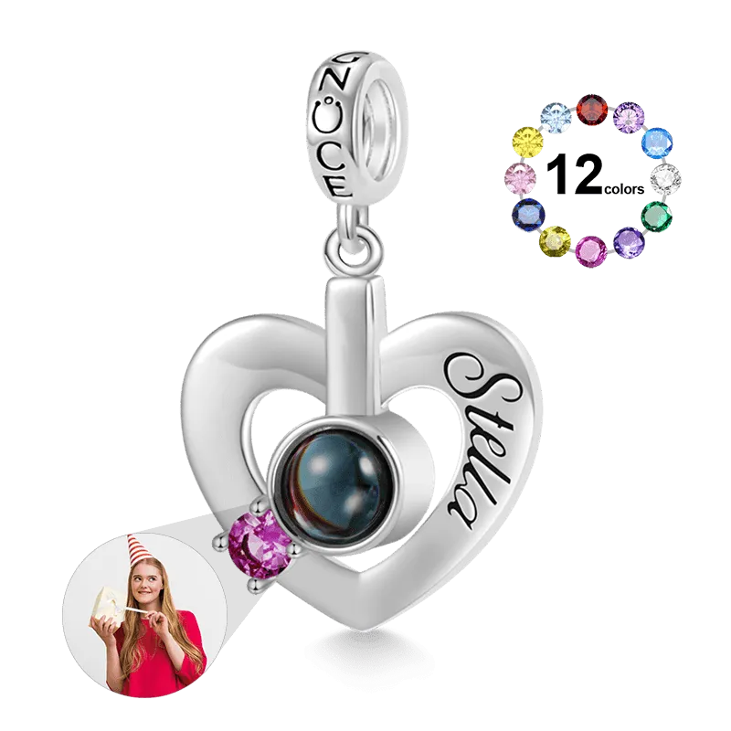 Gnoce Ciondolo Proiezione Personalizzato Foto Cuore Con Pietra Portafortuna