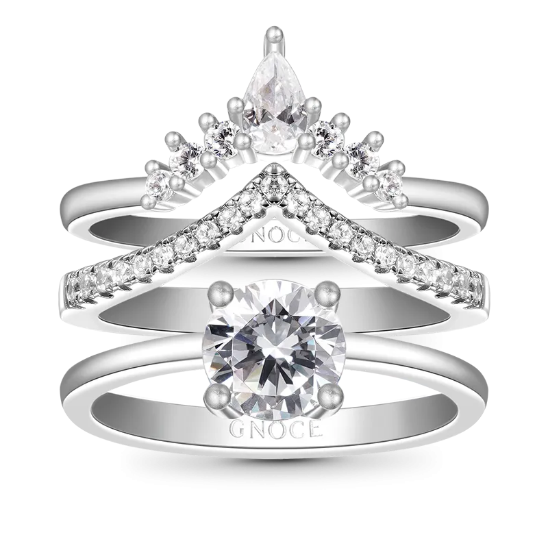 Gnoce Anello Impilabile A Taglio Rotondo