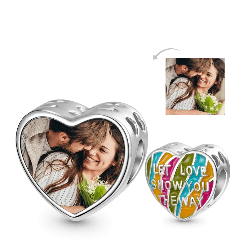 Gnoce Ciondolo Foto Personalizzato Cuore "Lascia Che L'Amore Ti Mostra La Via"