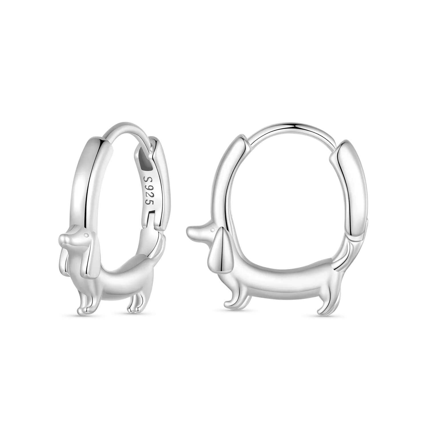 Gnoce Dachshund Cute Dog Hoop Earrings