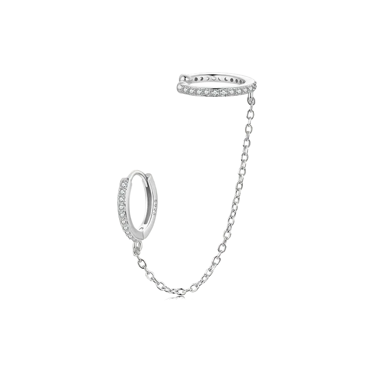 Gnoce Orecchini A Cerchio Con Infila Catena Ear Cuff