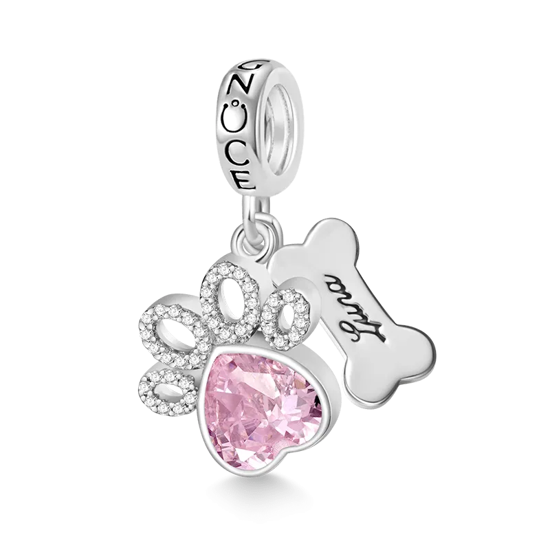 Gnoce Ciondolo Impronta di Zampa & Osso Incisione Personalizzabile del Nome dell'Animale Domestico