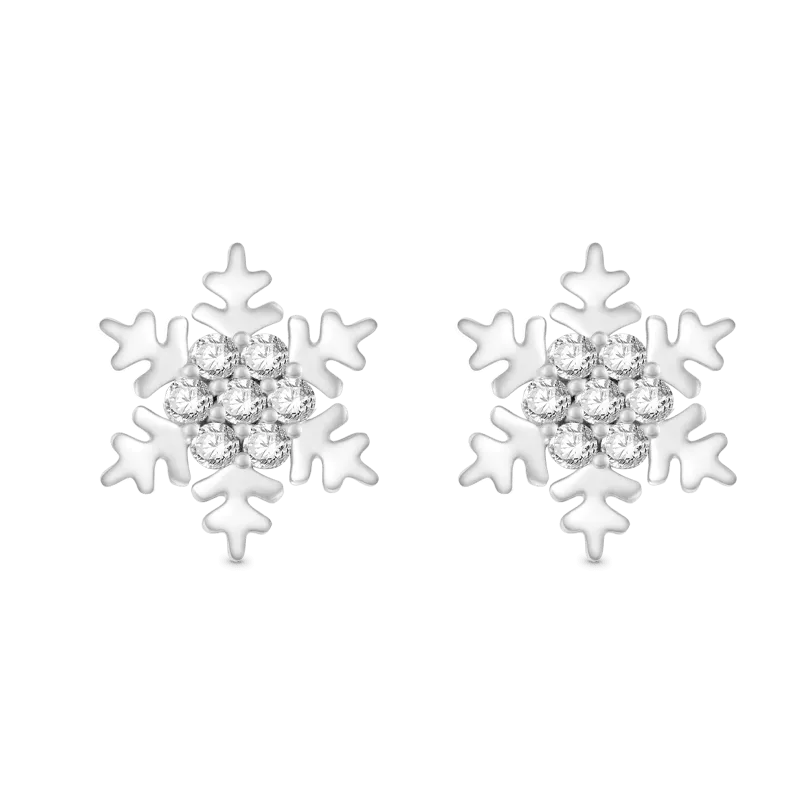 Gnoce Orecchini A Bottone Con Fiocco Di Neve