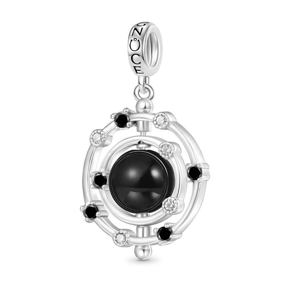 Gnoce Charm Galassia Di Onice Nero In Pietra Naturale Girevole