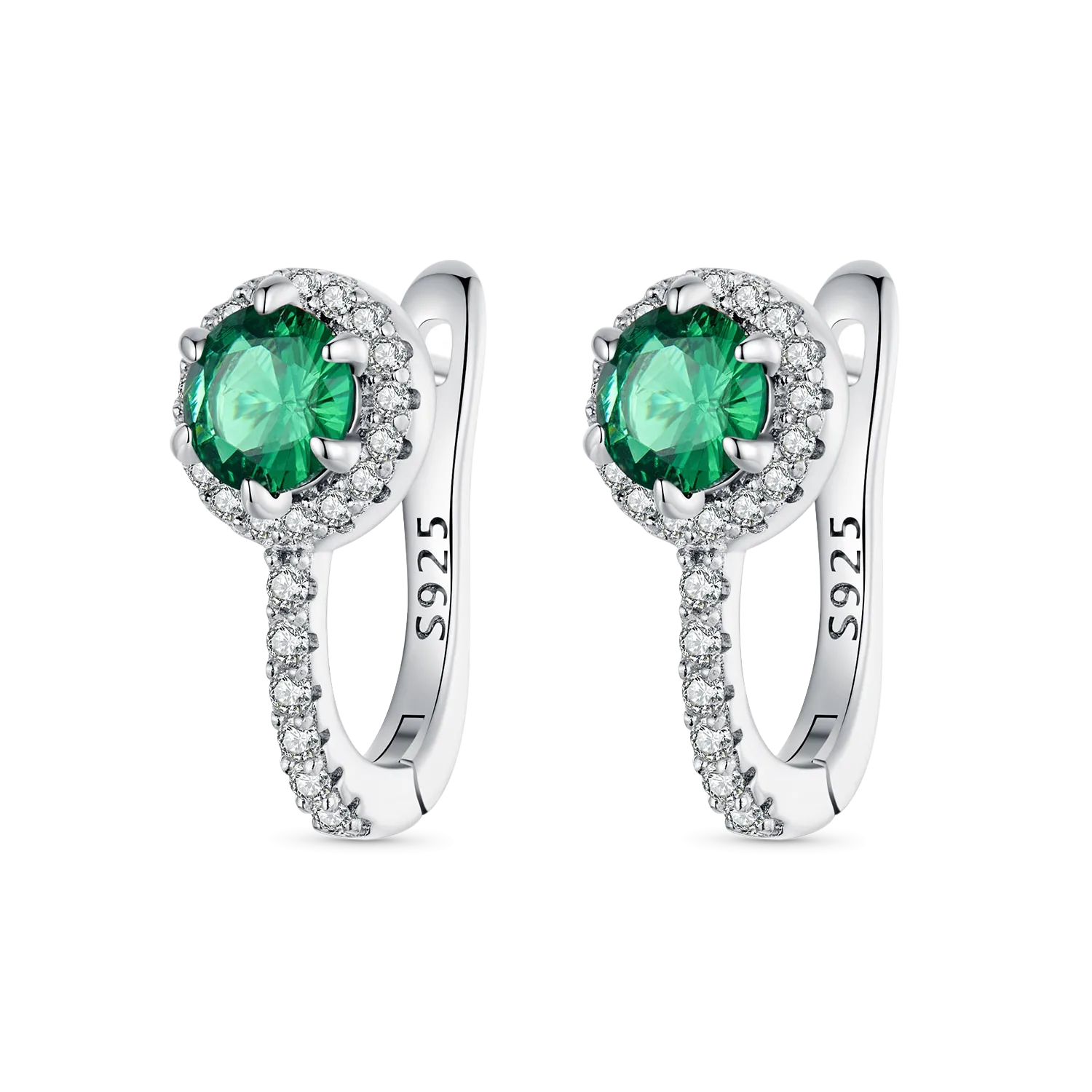 Gnoce Eleganti Orecchini A Cerchio A Forma Di U Con Smeraldi