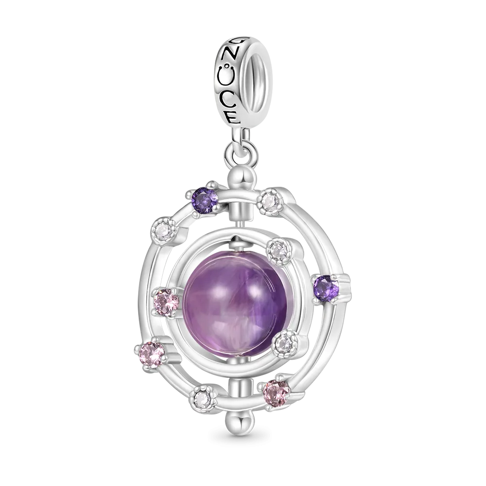 Gnoce Ciondolo Galassia Di Ametista Naturale Girevole