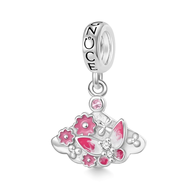 Gnoce Ciondolo Ventaglio Di Fiori A Farfalla Rosa
