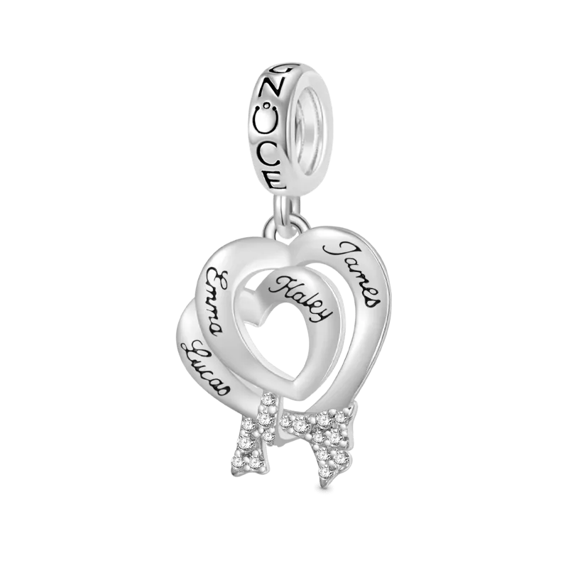 Gnoce Ciondolo A Doppio Cuore Personalizzato Nome Inciso