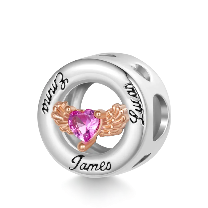 Gnoce Charm Ali Dell'Amore Nome Incisibile Personalizzato