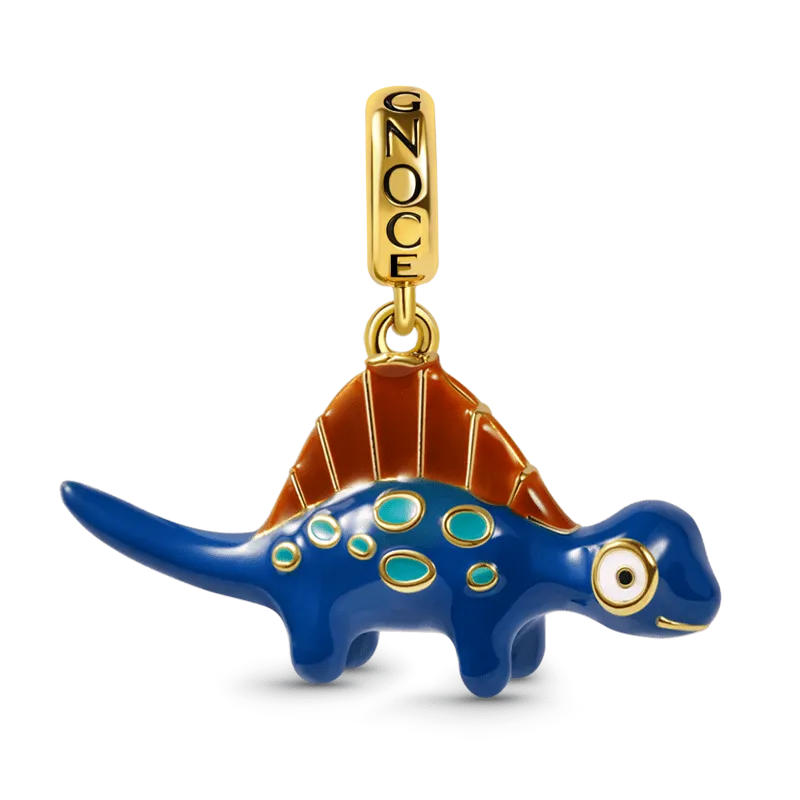 Charm Ciondolo Spinosaurus Dinosauro Argent S925 Placcato Oro