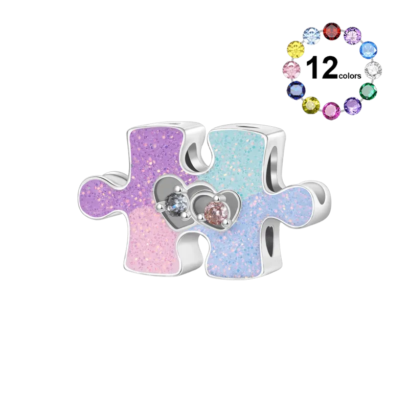Gnoce Charm Amore Puzzle Con Pietra Portafortuna
