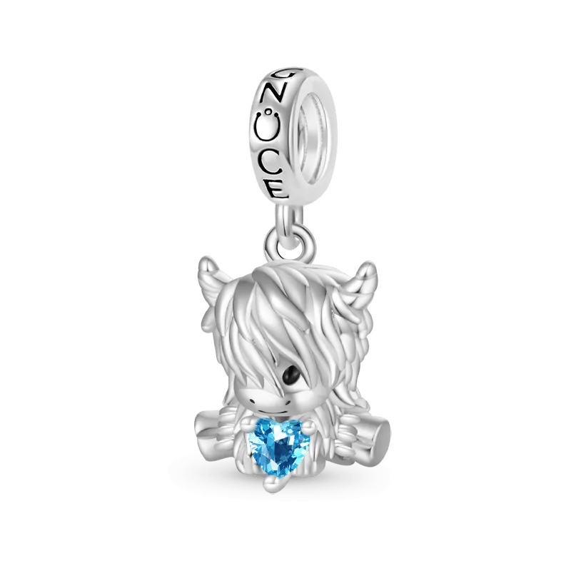 Gnoce Ciondolo Mucca Scozzese Abbraccia La Pietra Portafortuna A Forma Di Cuore