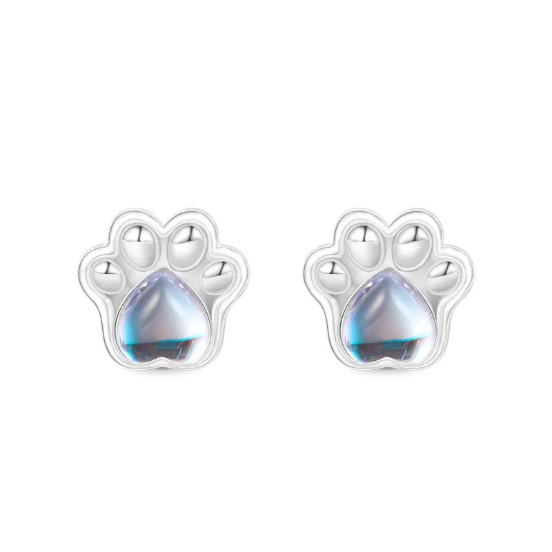 Gnoce Orecchini Impronta Di Zampa In Pietra Di Luna