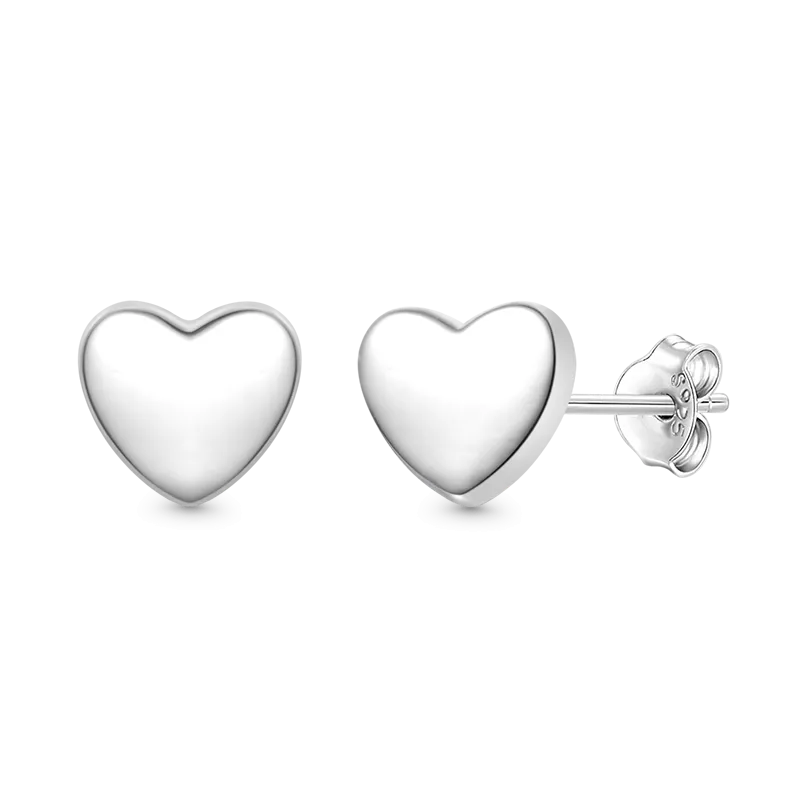 Gnoce Orecchini A Bottone A Cuore Minimalista