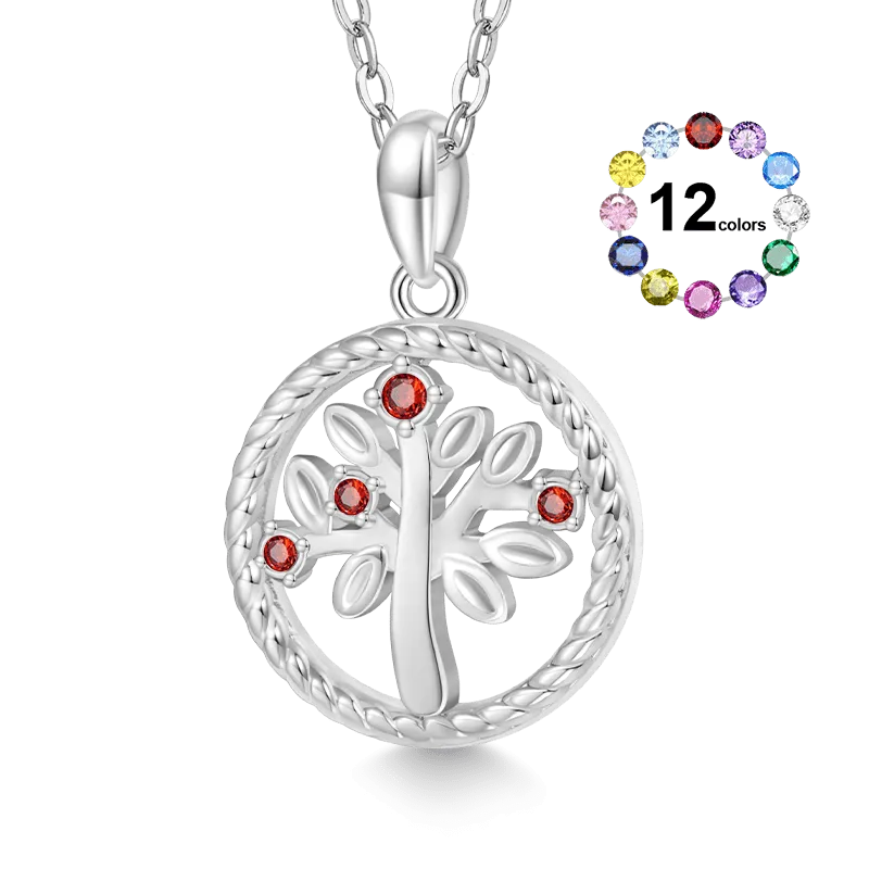 Gnoce Collana Albero Della Vita Con Pietra Portafortuna