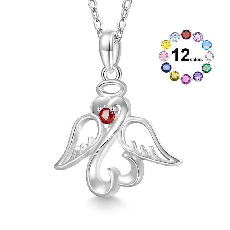 Gnoce Collana Ali D'Angelo E Amore Con Pietra Portafortuna