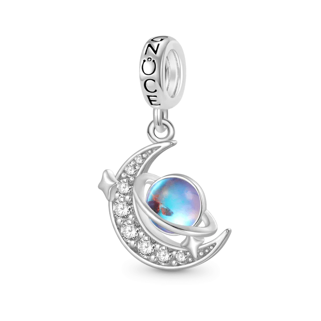 Gnoce Ciondolo Luna Crescente Della Galassia Con Pietra Di Luna