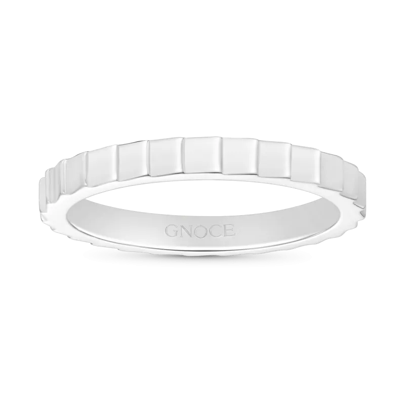 Gnoce Anello Minimalisto A Fascia A Righe Verticali