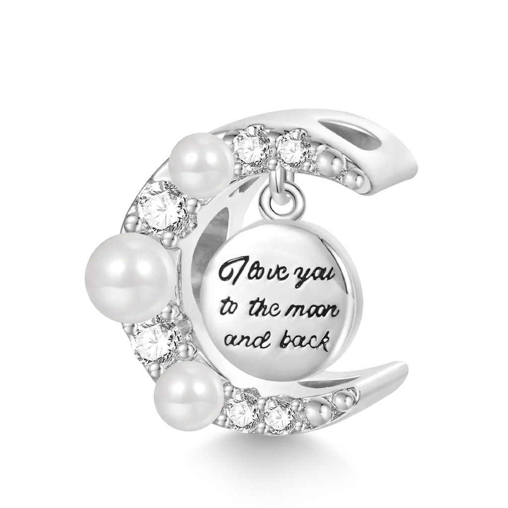Gnoce Charm Luna Di Perla "Ti Amo Fino Alla Luna E Ritorno"