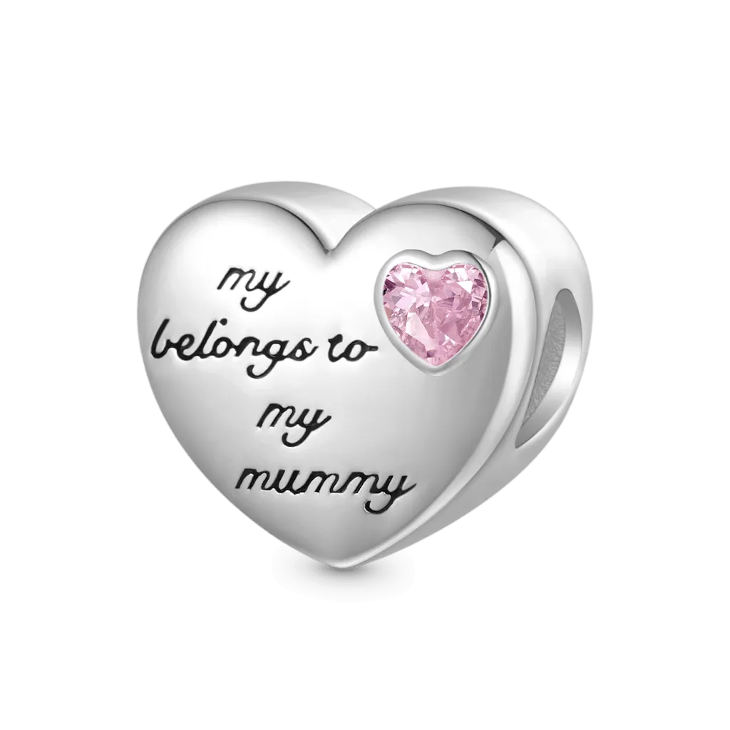 Gnoce "Il Mio Cuore Appartiene Alla Mia Mamma" Charm Cuore