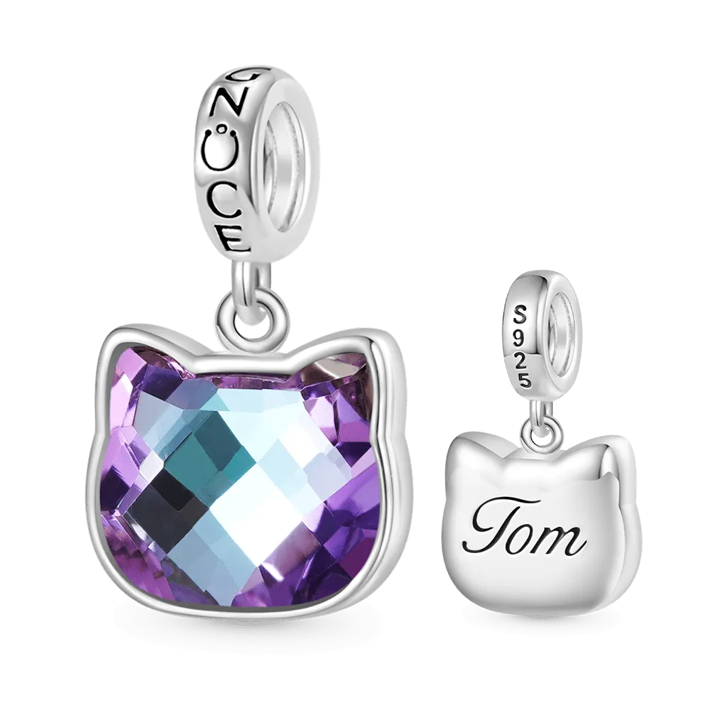 Gnoce Charm Personalizzato Incisibile Testa Di Gatto