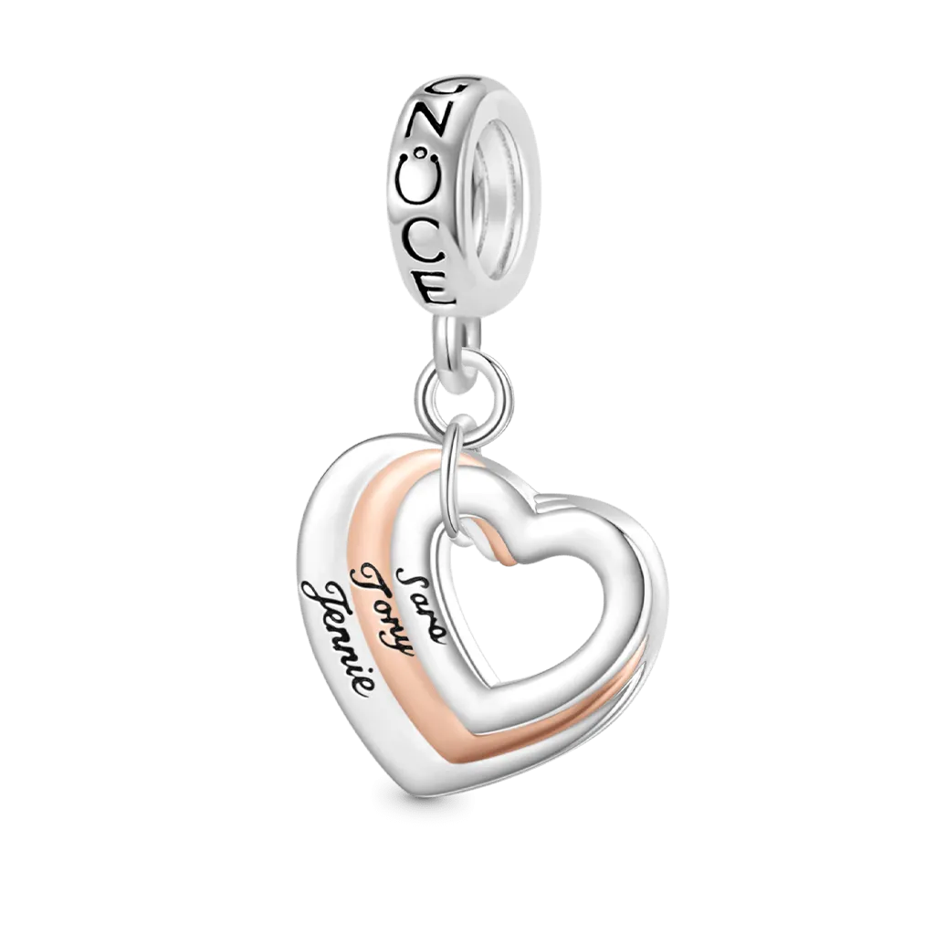 Gnoce Ciondolo Personalizzato Incidibile Cuore Due Toni