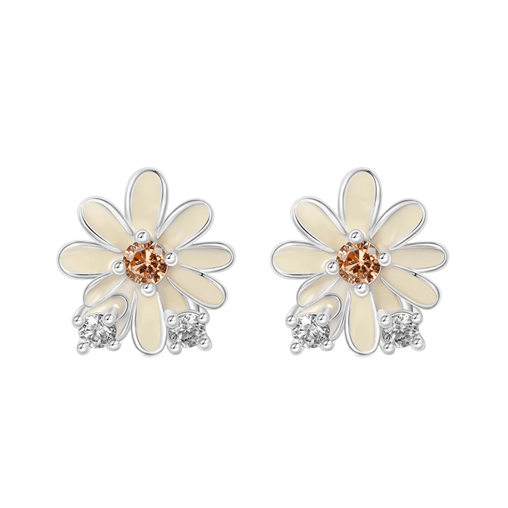 Gnoce Orecchini A Bottone Margherita Compleanno Fiore