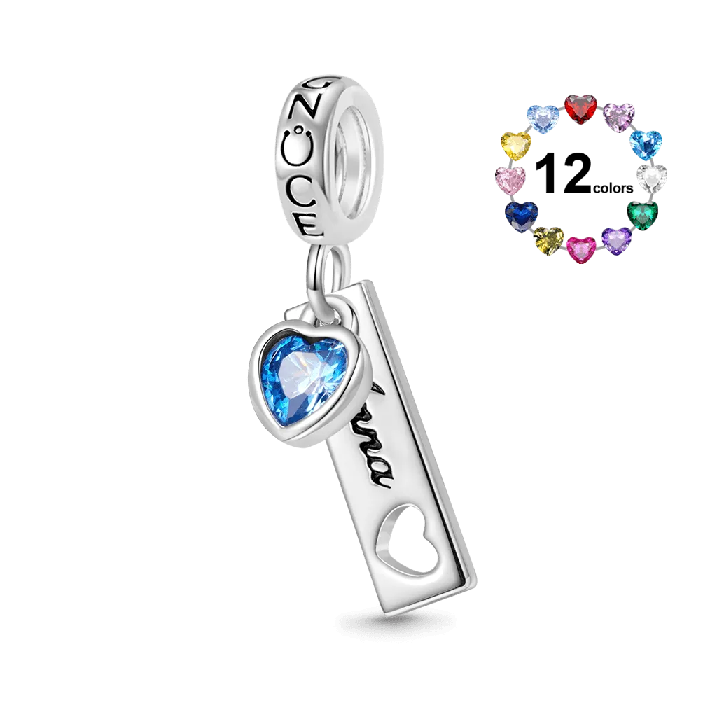 Gnoce Ciondolo Cuore & Etichetta Incidibile Con Pietra Portafortuna