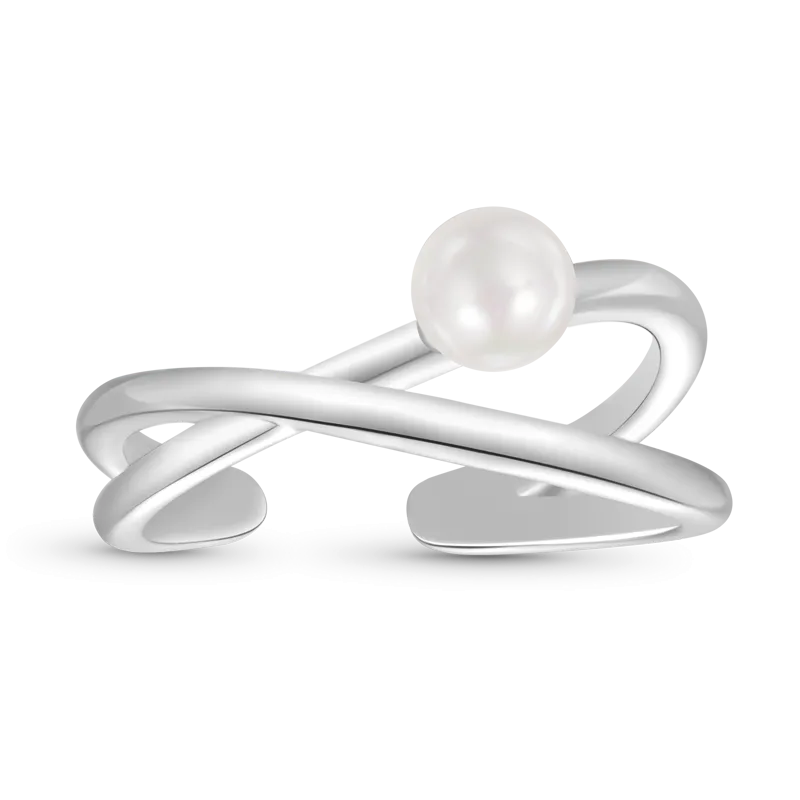 Gnoce Anello A Fascia Aperto con Perle Avvolgenti