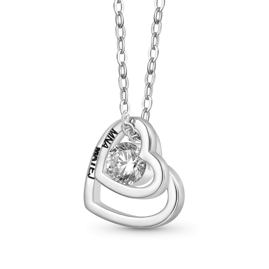 Gnoce Collana Incisione Double Cuore Regalo Di San Valentino