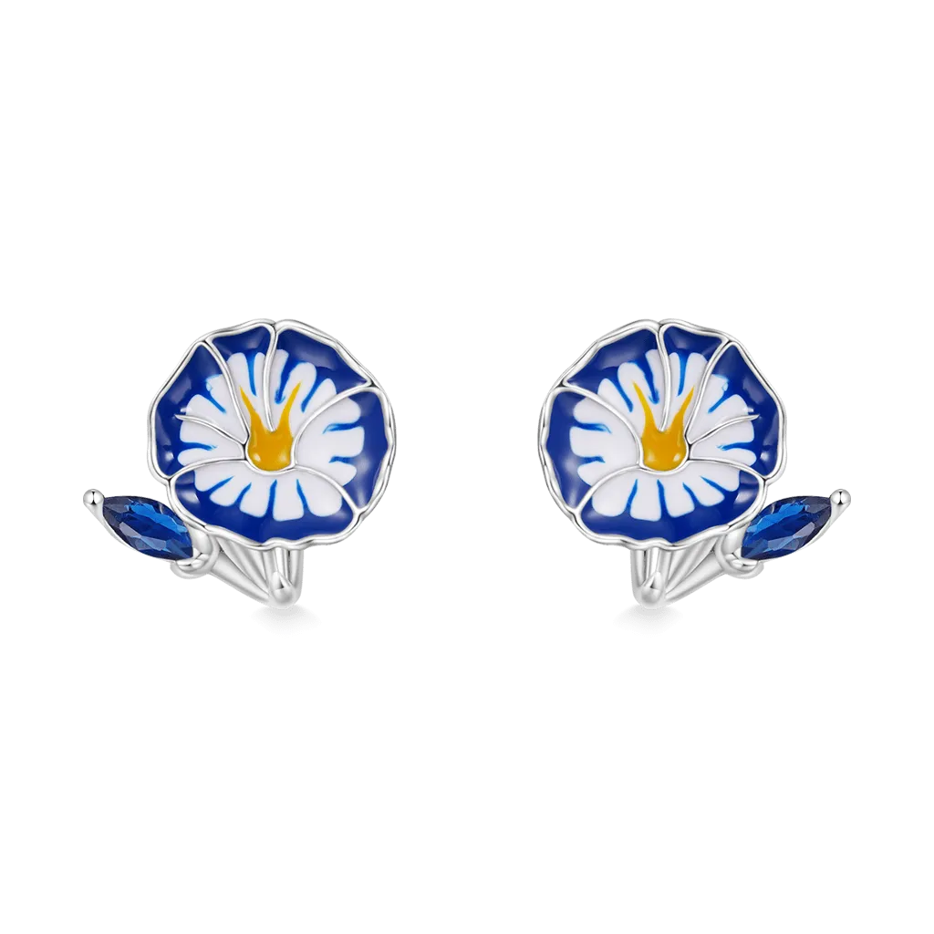 Gnoce Orecchini a bottone Gloria Mattutina Serie di Fiore di Nascita
