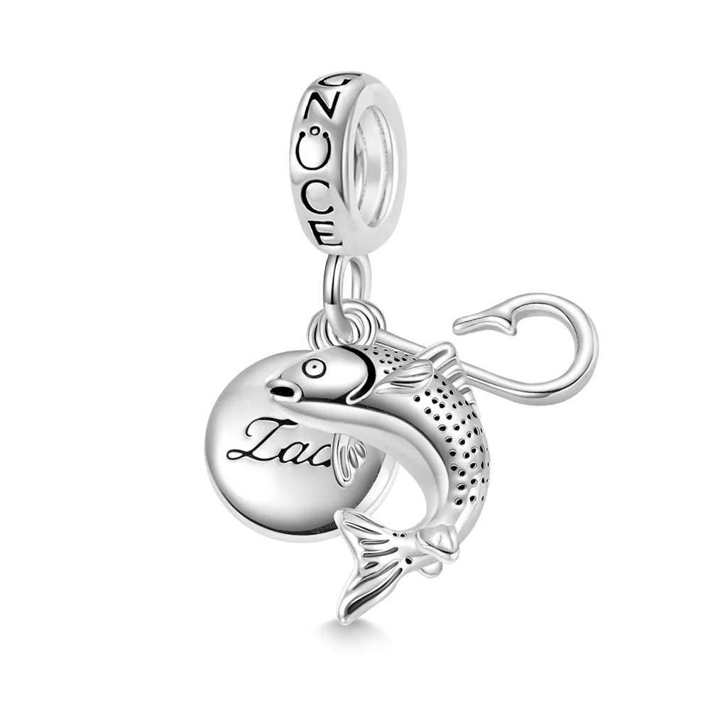 Gnoce Ciondolo Incisibile Piatto Di Pesce & Ami Da Pesca & Pesce