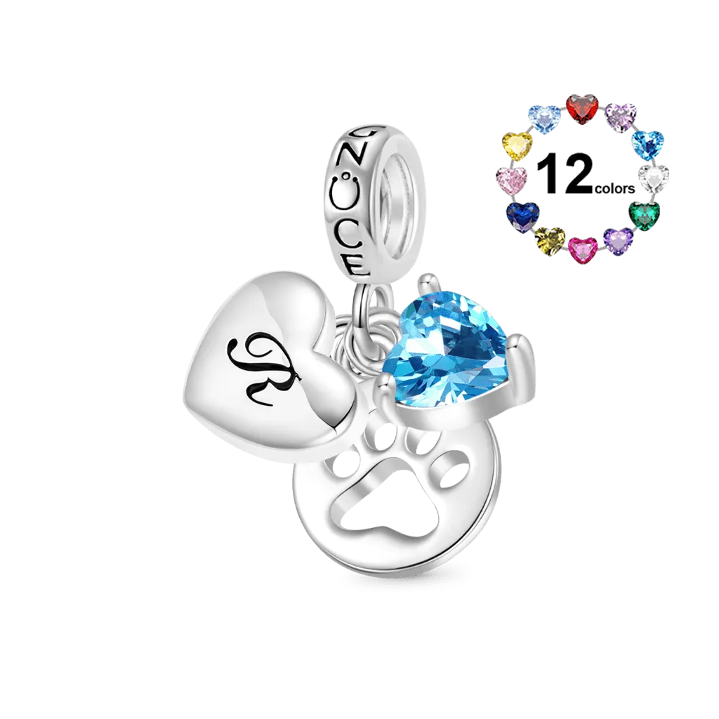 Gnoce Ciondolo Lettera Iniziale Personalizzata Amore Animale Domestico Con Pietra Portafortuna